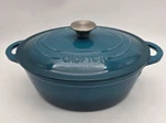 Crofton Professional Cast Iron French Oven Turquoise Enamel -4.6 Qt / Liter. Fixed Price $44.49.