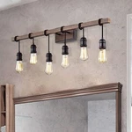 The Lighting Store Betisa 6-LIGHT Antique Black And Faux Wood Grain Finish. Fixed Price $125.79.
