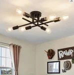 Zglaojt Semi Flush Mount 6 Light Ceiling Matte Black. Fixed Price $59.87.