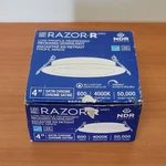 4" Ndr Electric (RZR-430-9W-4K) Low Profike Recessed Downlight Chrome Satine. Fixed Price $13.95.