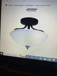 Progress Lighting P350057-020 Antique Bronze 13 Wide Semi-flush Bowl. Fixed Price $47.99.