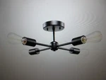 Globe Electric Vane 4-LIGHT Matte Black Flush Mount Ceiling 66008. Fixed Price $17.95.