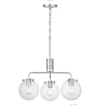 Progress Lighting Berea 3 Brushed Nickel Chandelier - Clear Seeded Glass. Fixed Price $79.00.