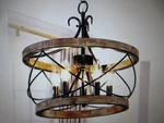 Oaks Aura Farmhouse 5-LIGHT Weathered Wood Cage Rustic Chandelier Ceiling. Fixed Price $78.25.