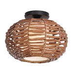Boho Semi Flush Mount Ceiling Light, Rattan Style Hand Woven Shade, Farmhouse.... Fixed Price $35.76.