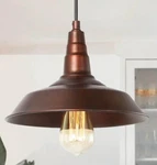 Lnc Barnyard Ii 10 In. Rustic Farmhouse Brown Pendant Light W/ Metal Shade. Fixed Price $19.49.