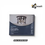 New Hampton Bay Huxley 11.9 In. 3-LIGHT Dark Bronze Flush Mount Ceiling. Fixed Price $49.90.