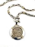 St George Coin Pendant Necklace Alpaca Silver Tone Chain 23 Inch Vintage. Fixed Price $175.75.