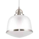Kira Home Alina 11.5 In. 1-LIGHT Brushed Nickel Pendant With Frosted Shade. Fixed Price $49.95.