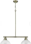 Golden Lighting Duncan 2-LIGHT Linear Pendant And Chain Aged Brass Finish. Fixed Price $175.00.