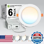Asd 6 Pack Led Recessed Lighting Inch 12W, Cct 2700K-5000K CRI90+, Ic Rated. Fixed Price $77.35.