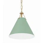 Crystorama Lighting Group XAV-B8301 Xavier 12"W Pendant Vibrant Gold / Green. Fixed Price $238.00.