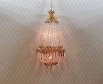 Dollhouse Crystal Chandelier "chloe Deluxe Ii" Real Glass Volt 1:12 Scale. Fixed Price $299.99.