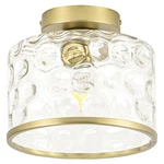 Zlepmlla Gold Flush Mount Ceiling Light With Clear Hammered Glass Lampshade, .... Fixed Price $56.37.