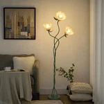 Elaruslux Vintage Heads Flower Floor Lamp With Adjustable Gooseneck 3CCT. Fixed Price $124.99.