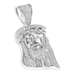 Men's Mini Diamond Jesus Head Pendant Sterling Silver 0.75 Ct. Fixed Price $574.00.
