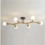 Yansun 35" 6-LIGHT Black Gold Modern Sputnik Semi-flush Mount Chandelier Ceiling. Fixed Price $55.00.