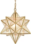 Daycent Brass Moravian Star Pendant Lighting Seeded Glass Lights 13 1/2. Fixed Price $65.00.