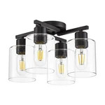 Kitchen Lighting Fixtures Ceiling, Black Semi Flush Mount Light, 4 Li.... Fixed Price $65.04.