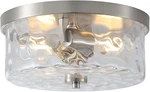 Hammered Glass Brushed Nickel Flush Mount Ceiling LIGHT,2-LIGHTS Modern Farmhous. Fixed Price $76.99.