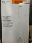 Commercial ELECTRIC-1-LIGHT Brushed Nickel Mini Pendant W/ Frosted Ribbed Glass. Fixed Price $14.99.