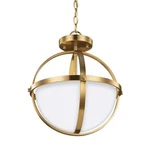 Generation Lighting Alturas 2 14" Wide Led Pendant Satin Brass Frosted Glass. Fixed Price $179.99.