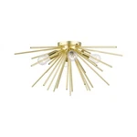 Livex Tribeca Light Large Flush Mount, Gold/brass/iron Pipe Rods 46170-33. Fixed Price $285.96.