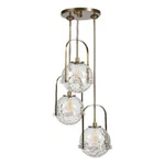 Uttermost Mimas 3-LIGHT Steel And Glass Cluster Pendant Brass Finish. Fixed Price $1212.00.