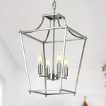 Foucasal Lantern Pendant Lights, 12" Brushed Nickel 4-LIGHT Adjustable Fixture. Fixed Price $146.28.