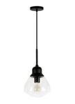 Meyer & Cross Brooks Blackened Bronze Pendant Light With Seeded Glass Shade. Fixed Price $10.83.