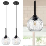Jhlbyl 2 Pack Glass Pendant Fixtures, 6'' Kitchen Lights Black .... Fixed Price $91.96.