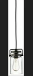 Kichler Lighting-glass Mason Jar-one Mini-pendant Olde Bronze Finish. Fixed Price $48.99.