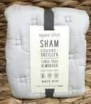 Pottery Barn Teen West Elm Square Stitch Light Gray Quilted Sham-standard New. Fixed Price $23.80.