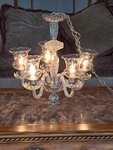 Chandelier Glass Arm Vintage Candle Stick 1950'S Ornate Large Ceiling Fixture. Fixed Price $429.99.