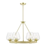 Livex Willow Light Chandelier, Satin Brass/clear 46726-12. Fixed Price $669.96.