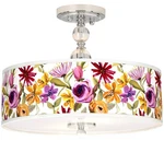 Giclee Gallery Bountiful Blooms 16" Wide Semi-flush Ceiling Light. Fixed Price $274.99.