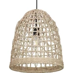 Progress Lighting Jocassee 14 In. Matte Black Pendant With Rattan Shade. Fixed Price $55.95.