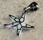 Silver Elegant White Fire Opal Sea Star Pendant WP40905. Fixed Price $12.99.