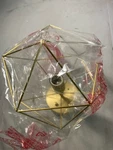Hampton Bay RS2104101 Winfield Gold Semi-flush Ceiling Light With Cage. Fixed Price $31.16.