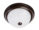 Yhd 2LIGHT Oil Rubbed Bronze Finishsatin Nickel Flush Mount W/white Marble Glass. Fixed Price $18.99.