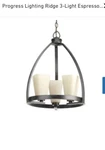 Progress Lighting Espresso Farmhouse Tinted Glass Chandelier 759378. Fixed Price $38.99.