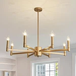 8-LIGHT Gold Candle Chandeliers Modern Farmhouse Ceiling Fixture. Fixed Price $328.92.