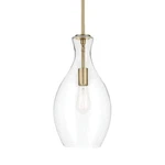 Kichler 42047 Everly 9"W Mini Pendant - Natural Brass / Clear Seeded. Fixed Price $214.99.