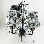Minka Lavery Mini Chandelier French Country Toile Shade Crystals Bronze 3122-301. Fixed Price $73.79.