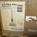 Kichler Hatteras Bay 8" Wide Polished Nickel And White Mini Pendant. Fixed Price $89.00.