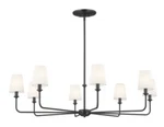 Kichler 52517BK Pallas 8 Light 43" Wide Chandelier With Linen Shades - Black. Fixed Price $454.46.