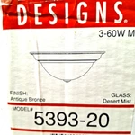 Dolan Designs Domed Ceiling Light Fixture Antique Bronze W/ Desert Mist Glass. Fixed Price $74.00.