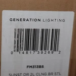 Generation Lighting Sunset Drive Two Flush Mount Brushed Steel FM313BS. Fixed Price $70.76.