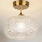 Clarsyne Glass Semi Flush Mount Ceiling Light Fixture, Gold Transparent. Fixed Price $61.30.