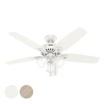 Hunter Fan 52 Inch Indoor White Ceiling With Light And Pull Chain. Fixed Price $138.99.